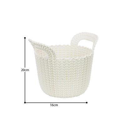 Cesto Organizador Knit Trançado Redondo 3 Litros Branco Keter