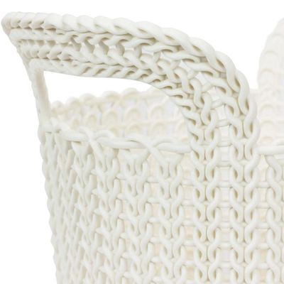 Cesto Organizador Knit Trançado Redondo 3 Litros Branco Keter