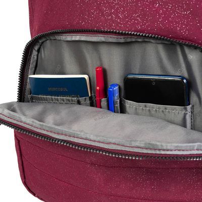 Mochila Escolar Juvenil com 4 Rodinhas Crinkle Glitter Vinho U / Vinho