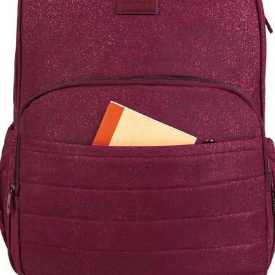 Mochila Escolar Juvenil com 4 Rodinhas Crinkle Glitter Vinho U / Vinho