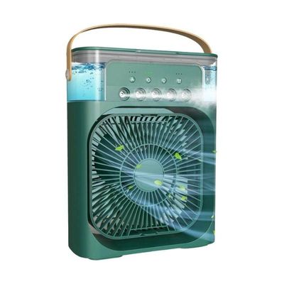 Ventilador Portátil Verde Led 07 Cores Mini Ar Climatizador