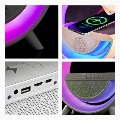Luminária Branca Rgb G Speaker Caixinha De Som Bluetooth