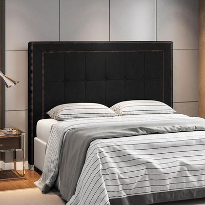 Cabeceira Cama Casal Queen 160cm Paolla P02 Veludo Preto - Mpozenato