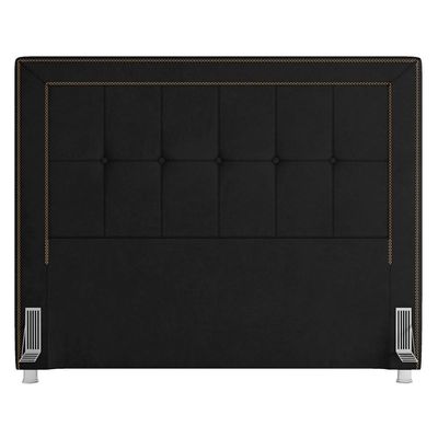 Cabeceira Cama Casal Queen 160cm Paolla P02 Veludo Preto - Mpozenato