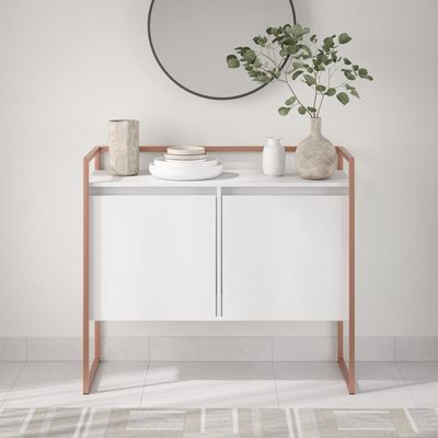 Buffet Industrial Para Sala Irlanda Branco Cobre
