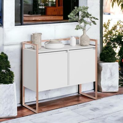 Aparador Junior Luxo 2 Portas Branco Cobre