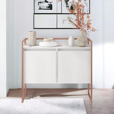Aparador Junior Luxo 2 Portas Branco Cobre