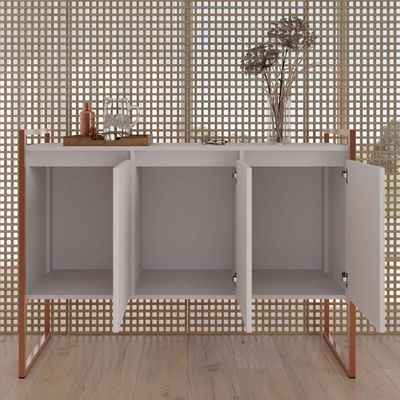 Buffet 3 Portas Rouxe Branco Cobre