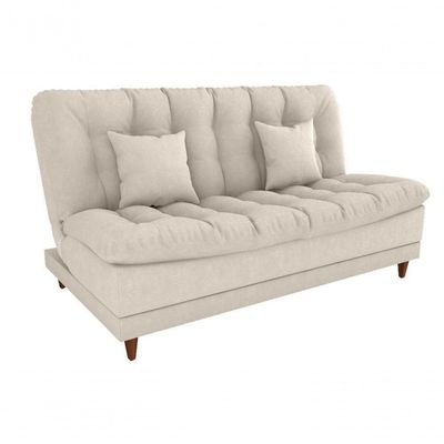 Sofá Cama Duda Boucle Bege Matrix Sala Premium Original 3 Lugares