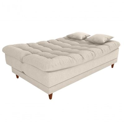 Sofá Cama Duda Boucle Bege Matrix Sala Premium Original 3 Lugares