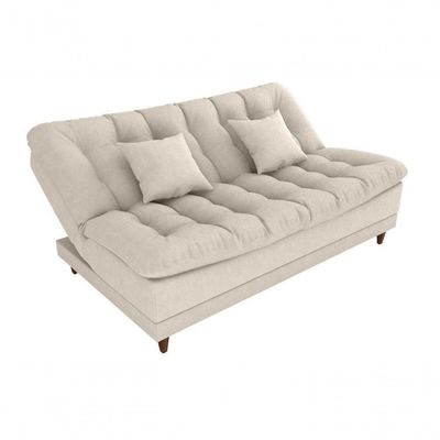 Sofá Cama Duda Boucle Bege Matrix Sala Premium Original 3 Lugares