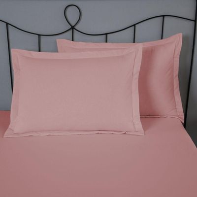 Porta Travesseiro Dia A Dia 1 Peça 70cm X 50cm 80% Algodão 20% Poliéster Percal 140 Fios - Rosê