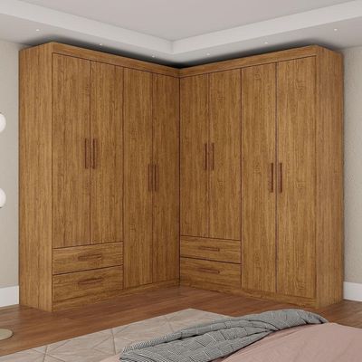 Closet Casal Duplo Lu 8 Portas 4 Gavetas Cinamomo