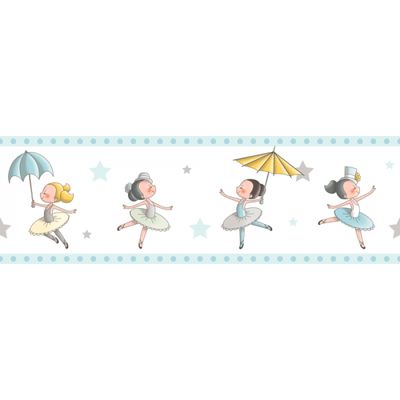 Faixa de Parede Treboli Azul Bailarinas 5921