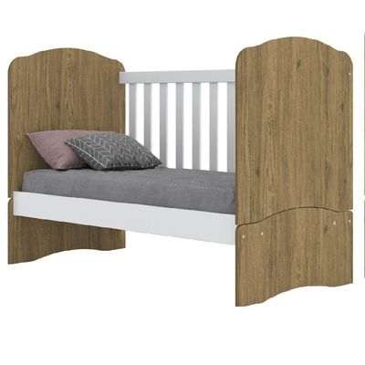 Berço Mini Cama 3 Em 1 Bala De Menta Henn Rústico Branco Hp