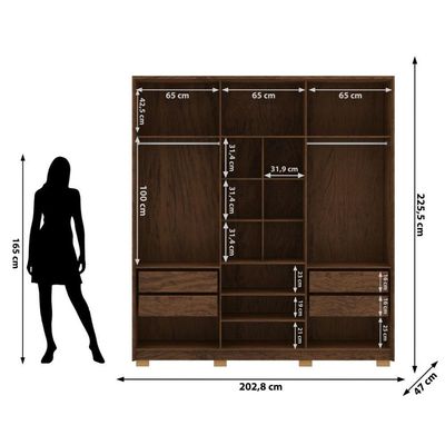Guarda Roupa Casal 6 Portas 4 Gavetas Noronha Imbuia-fendi