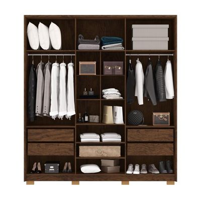 Guarda Roupa Casal 6 Portas 4 Gavetas Noronha Imbuia-fendi