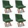 Kit 4 Cadeiras Estofadas Base Giratória De Madeira Lia Veludo Verde Esmeralda - Ibiza