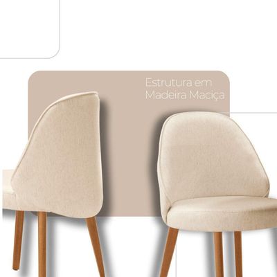 Mesa De Jantar Suiça 220cm Madeira Tampo Laminado Orgânico Linho Off / Imbuia Nat.