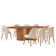 Mesa De Jantar Suiça 220cm Madeira Tampo Laminado Orgânico Linho Off / Imbuia Nat.