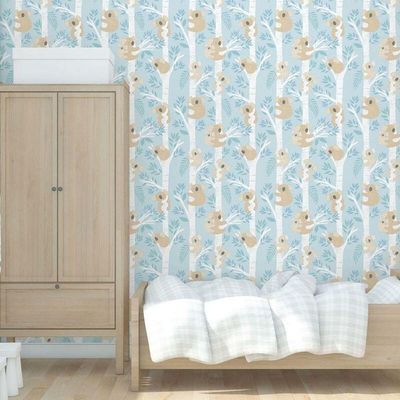 Papel De Parede Coalas - G78386 Azul Claro E Gliter Tiny Tots 2 - G78386
