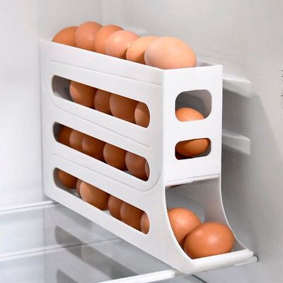 Porta Ovos Organizador De Geladeira Dispenser Bandeja 30 Ovos 4 Andares Cor Branco Prático Eficiente