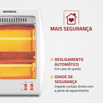 Aquecedor Quartzo Comfort Air III Mondial Branco/Cinza 900W A-16 220V
