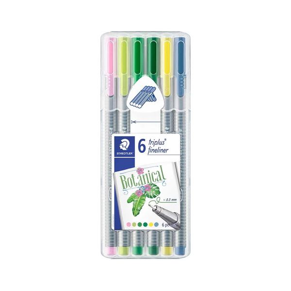 Caneta Hidrográfica Staedtler Triplus Fineliner Botanical 0.3mm Colors com 06 Unidades Caneta Hidrográfica Staedtler Triplus Fineliner Botanical 0.3mm Colors com 06 Unidades