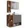 Gabinete Banheiro Ibiza 2 Portas Cuba E Armario Espelheira Titanium naturale