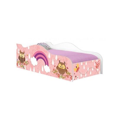 Cama Carro Fun Adesivada Corujinhas E Borboletas Solteiro