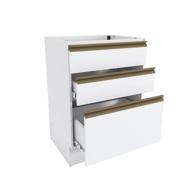 Balcão 3 Gavetas Kappesberg Celeste 100% Mdf Branco 60cm