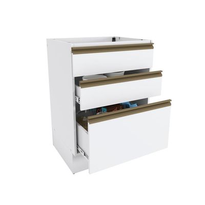 Balcão 3 Gavetas Kappesberg Celeste 100% Mdf Branco 60cm