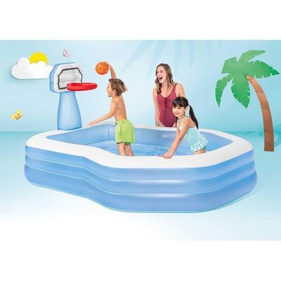 Piscina Inflável Infantil Com Cesta De Basquete 790l - Intex
