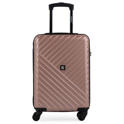 Mala de Bordo Abs 4 Rodas Detroit Rose/Preto P / Rosé