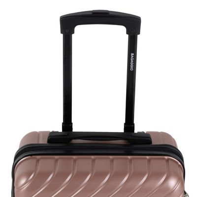 Mala de Bordo Abs 4 Rodas Detroit Rose/Preto P / Rosé