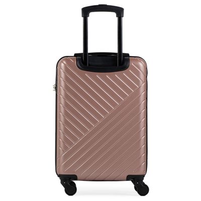 Mala de Bordo Abs 4 Rodas Detroit Rose/Preto P / Rosé