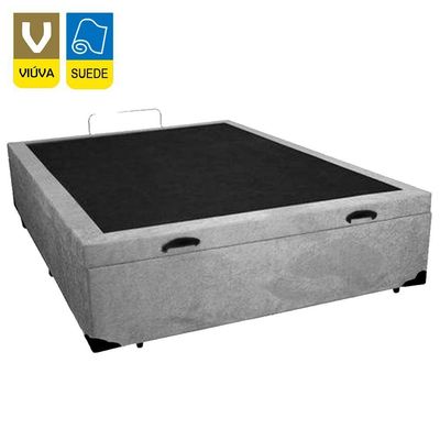 Cama Box Baú Viúva Serene Suede Cinza 128x188x44