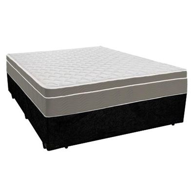 Cama Box Casal Suede + Colchão Sereneprime Molas Ensacadas 138x188x65 Preto