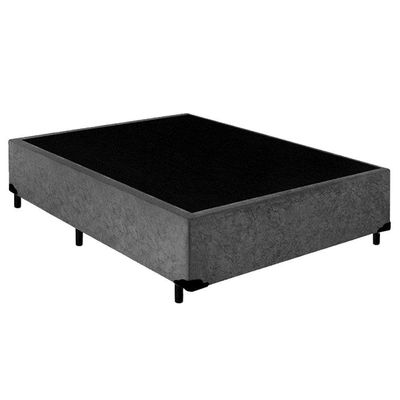 Cama Box Casal Suede + Colchão De Espuma D33 - Sereneprime - 138cm Cinza