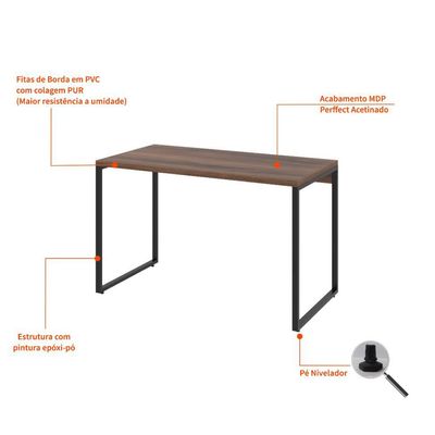 Mesa de Escritório Kuadra Nogal 120 cm