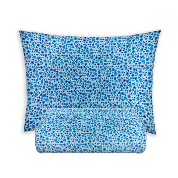Jogo de Cama Solteiro Le Casa Korea 100% Poliéster Azul 2 Peças Jogo de Cama Solteiro Le Casa Korea 100% Poliéster Azul 2 Peças