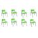 Kit 8 Cadeira Iso Infantil Creche, Escola Base Cinza Verde Claro