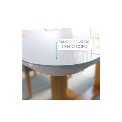 Conjunto Sala De Jantar 6 Lugares Mesa Slim E Cadeiras Em Veludo Móveis Mix Mel/off-white/nude