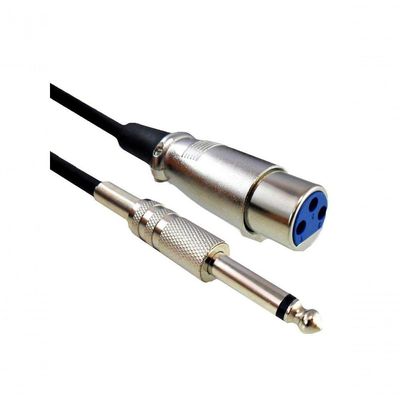 Cabo De Microfone 5 Metros Niquel P10 Mn+cannon Femea