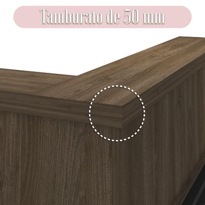 Balcão De Em L Tamburato A06 Marrom-preto - Mpozenato