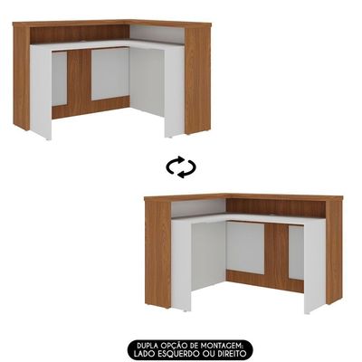 Balcão De Recepção 135cm Corp A06 Freijó-branco - Mpozenato