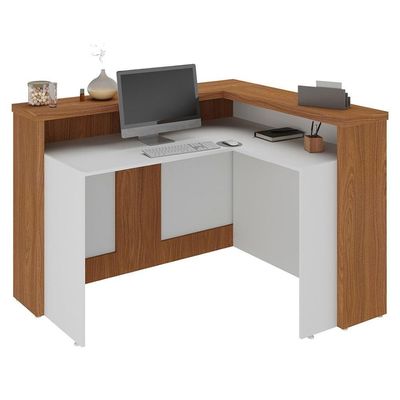Balcão De Recepção 135cm Corp A06 Freijó-branco - Mpozenato