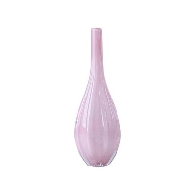 Vaso murano em vidro L'Hermitage Gota 16x16x46cm champanhe