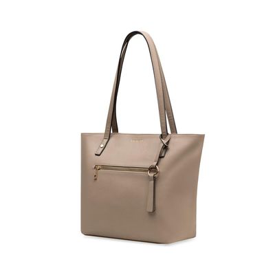 Bolsa Feminina Tote Saffiano Fendi G / Cinza
