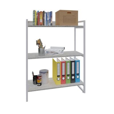 Estante Kuadra 80x40x104cm C/03 Prateleiras Snow / Est.branca Snow / Est.branca